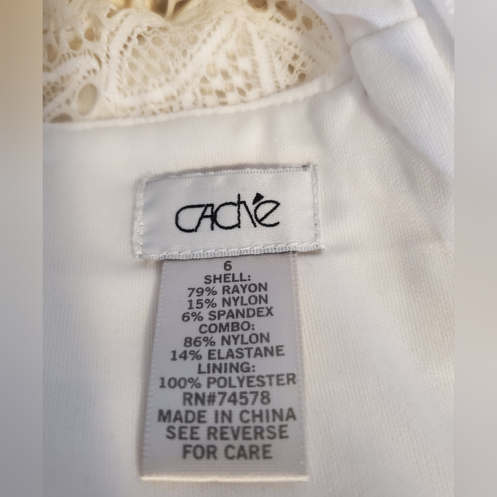Cache Ivory Sleeveless Sheath Hourglass Dress Sz.6 - Picture 5 of 6